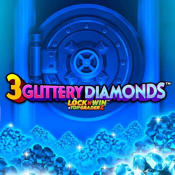3 Glittery Diamonds slot logo by PearFiction Studios at Night Luck Casino3 Glittery Diamonds