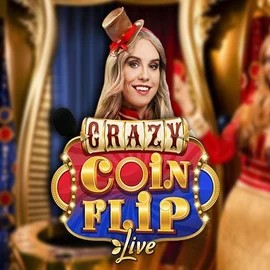 Crazy Coin Flip logo by Evolution at Night Luck CasinoCrazy Coin Flip