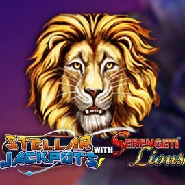 Logo of Stellar Jackpots with Serengeti Lions from Lightning Box Game at Night Luck Casino