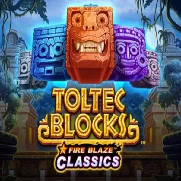 Fire Blaze: Toltec Blocks slot logo by Rarestone Gaming at Night Luck CasinoFire Blaze: Toltec Blocks